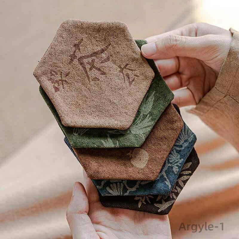 【送料無料】コースター おしゃれ 絞り 染め 焼き 花 チャイナ風 ティーカップ 断熱 パッド レトロ お..