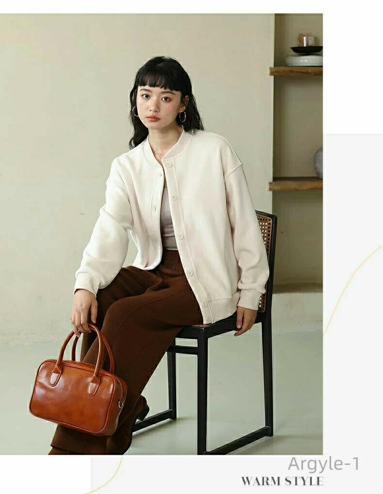 Rakuten - 【送料無料】羽織り ジャケット ノーカラー 長袖 コート 厚手 裏起毛 秋冬 アウター レディース カーディガン