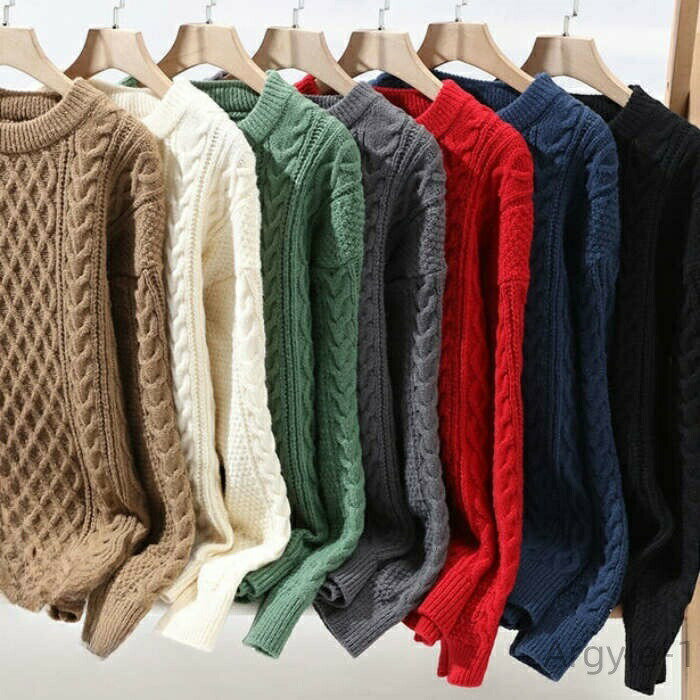 Crew Neck - 【送料無料】厚手 おしゃれ 冬丸首 秋 トップス クルーネック 長袖 ケーブル セーター ケーブルニット メンズ ニット