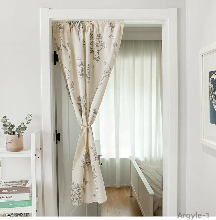 【送料無料】暖簾 のれん 間仕切り 丈140cm 花柄 高級感 目隠し 間仕切り 半遮光 ポール通し シンプル ナチュラル エレガント おしゃれ