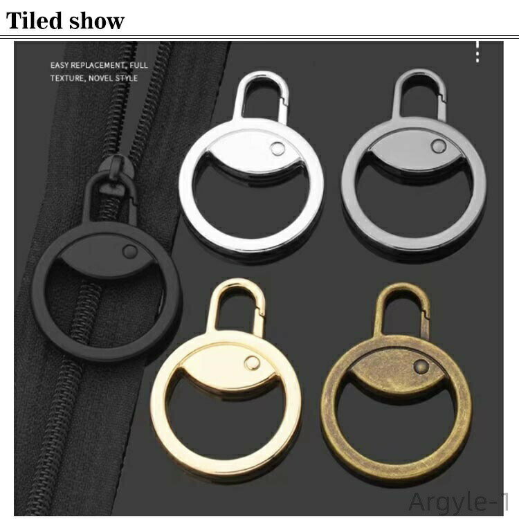 【送料無料】取替 合金 ファスナー取っ手 自動バネ式 ジッパー 修理 7個入り 7個入り 引き手 リュック カバン ポーチ ファスナートップ 3