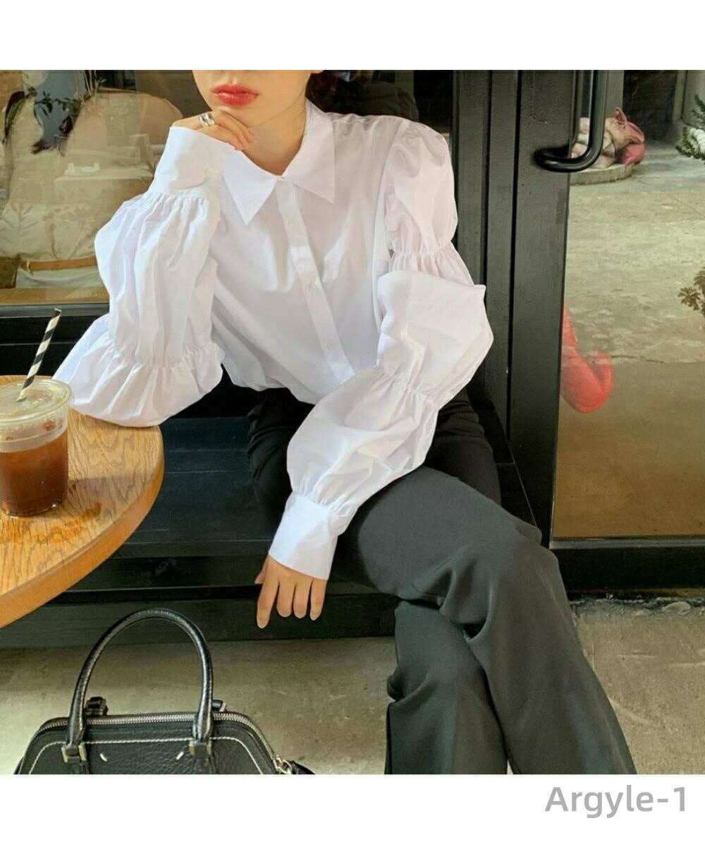 樂天商城 - 【送料無料】韓国ファッション 夏服 ブラウウス夏 コンシャス 白ブラウス シャーリング これを着るだけでオシャレに格上げブラウス