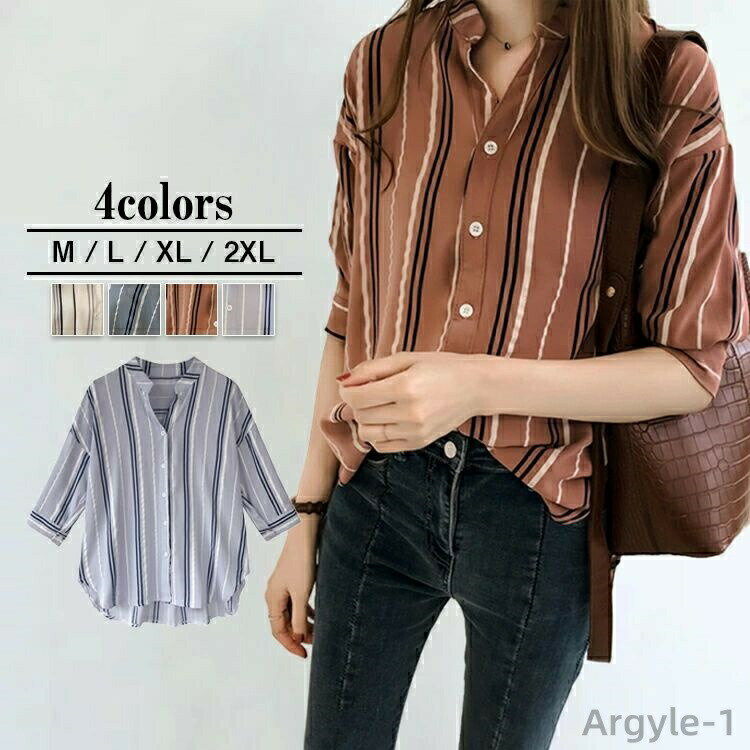 フォーマル通勤七分袖半袖無地開襟ス...