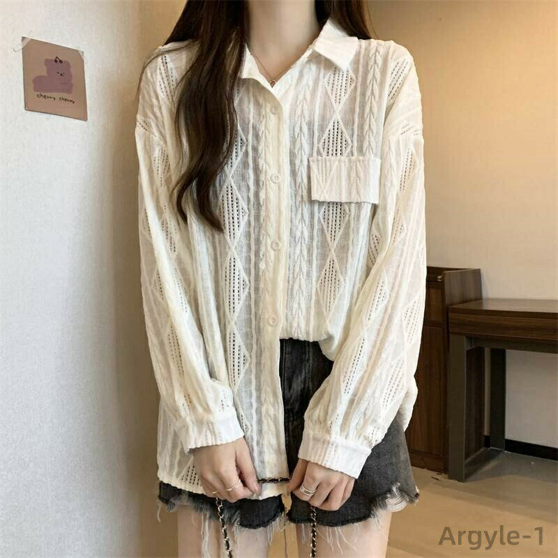 樂天商城 - 【送料無料】襟付き ボタン 前開き ボタン 長袖 冷房対策 紫外線予防 日焼け防止 羽織り 白トップス ブラウス 白シャツ レディース トップス