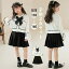 【送料無料】女の子 キッズ 上下セット ニット カーディガン スカート トップス 長袖 入学式 卒業式 卒..