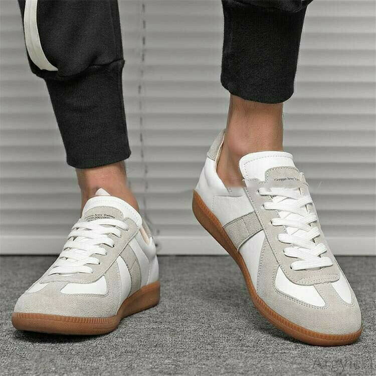 【送料無料】メンズ ジャーマントレーナー 靴 黒 白 ブラック ホワイト