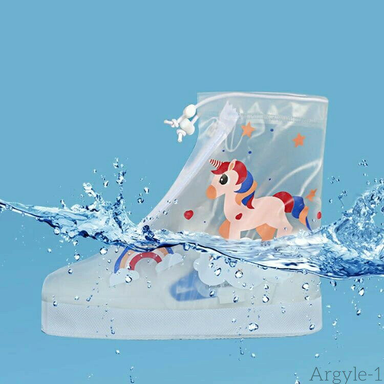 えーあいの【送料無料】雨の日 男の子 子供 滑り止め 女の子 雨 通園 雪 泥汚れ防止 キッズ 小学生 ジュニア 通学 レインシューズカバー 防水 靴カバー｜アングル2