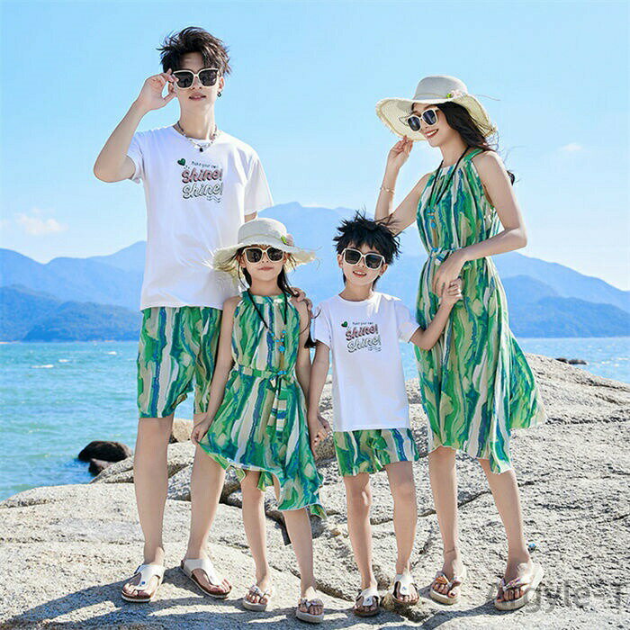 【送料無料】ット 上下セット セットアップ カップル 兄弟 姉妹 家族お揃い キッズ 男の子 女の子 父 母 子供服 半袖 パパ ママ 花柄 春夏 海