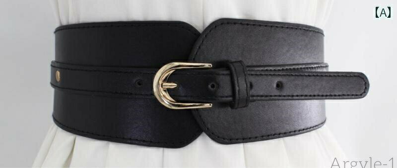 【送料無料】ベルト レディース メンズ 太 おしゃれ ガードル ハイウエスト レトロ ストレッチ性 幅8cm 長さ70 ブラック