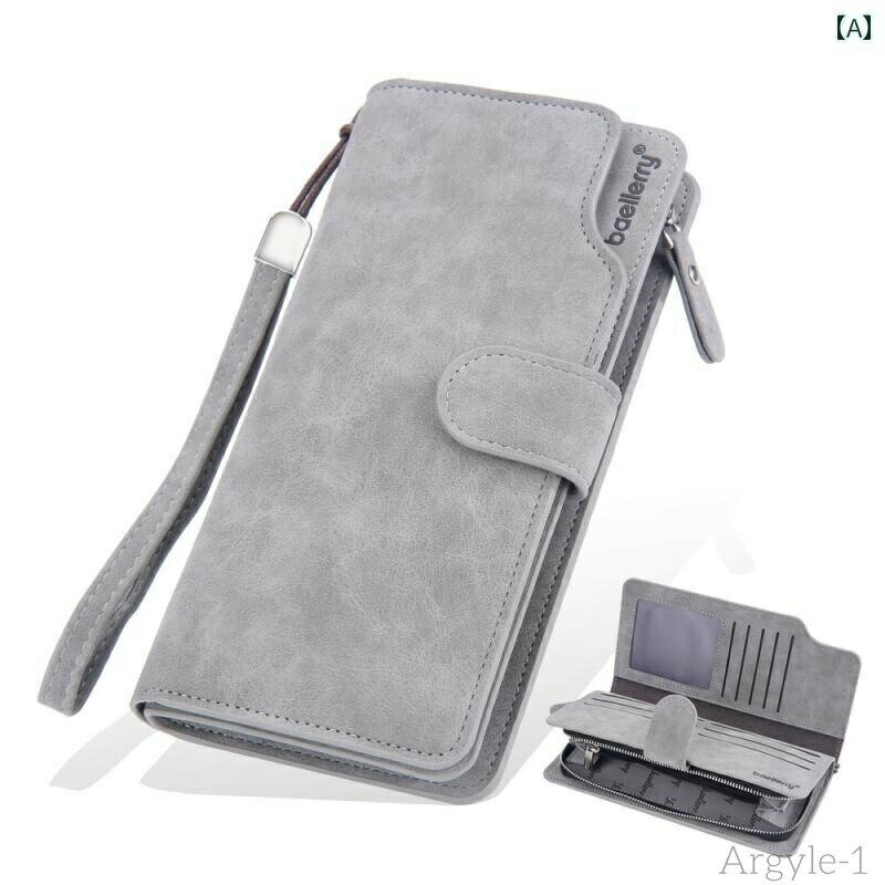 【送料無料】長財布 メンズ ラウンドファスナー 大容量 カードホルダー 携帯電話 収納 おしゃれ グレー ブラウン ブルー(4)