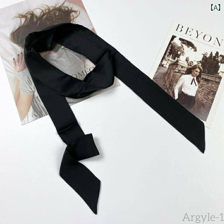 【送料無料】スカーフ おしゃれ レディース ストール ロング 韓国 ネクタイ ベルト ヘッドバンド グリーン ブラック レッド 小さめ 細
