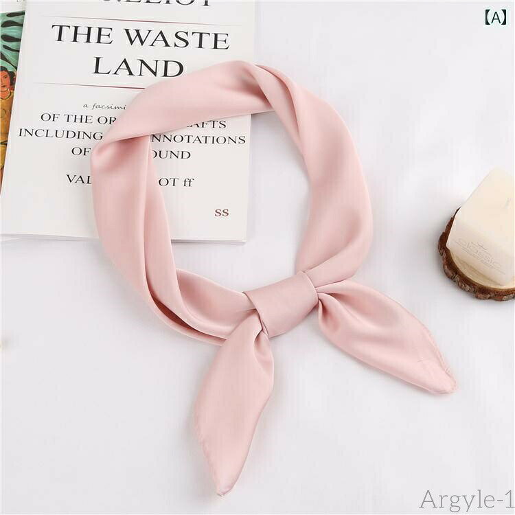 【送料無料】スカーフ おしゃれ レディース メンズ 小さめ 正方形 韓国 無地 装飾 夏 シンプル ヘアバンド ブラウン グリーン ピンク