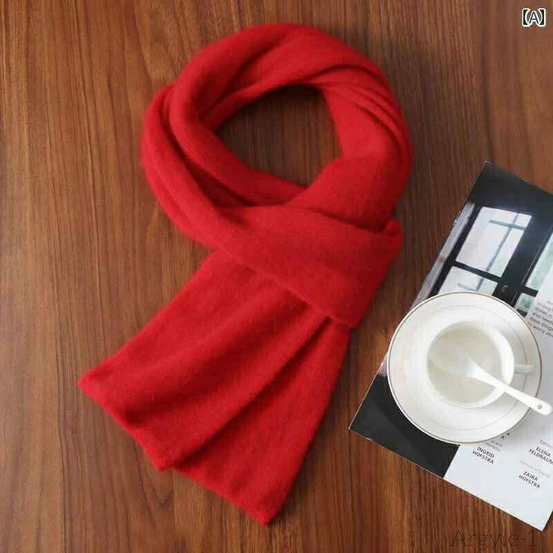 【送料無料】レディース マフラー ストール シンプル 秋冬 ソフト ウール フラット ニードル スカーフ ..