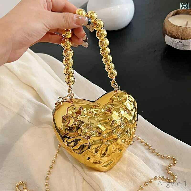 【送料無料】レディース バッグ 普段使い シルバー ラブ ボックス ガール チェーン ポータブル クロス ..