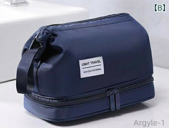 トラベルポーチ 旅行 収納 パッキング トイレタリー バッグ メンズ 出張 ポータブル 袋 化粧品 防水 ブラック ブルー グリーン argyle-10027418 えーあい サンプル画像3