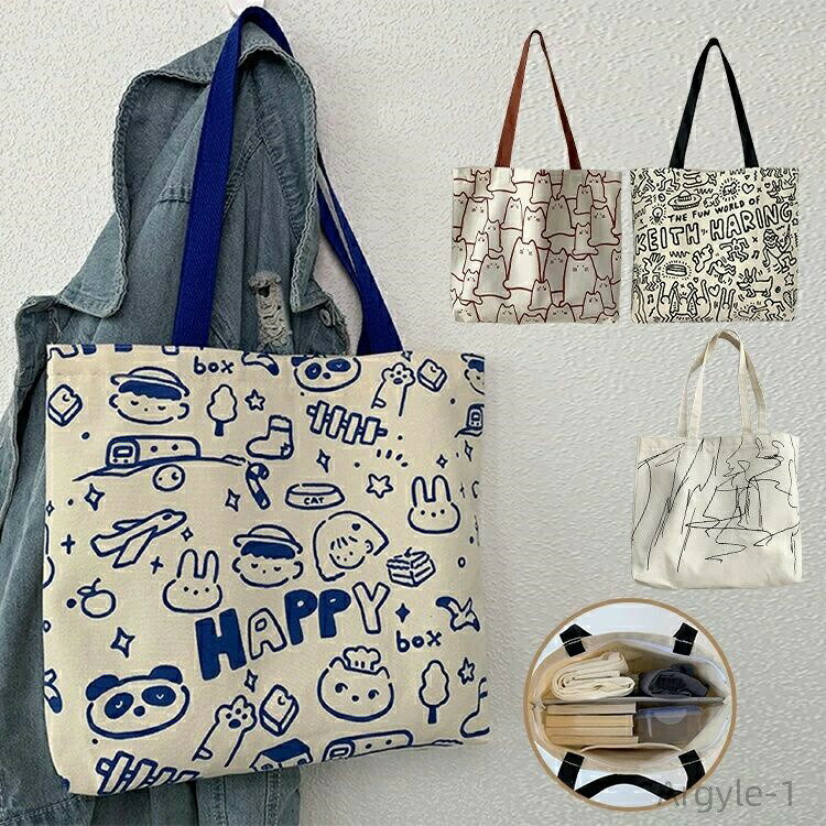 トートバッグ レディース ハンドバック キャンバストート マルシェバッグ キャリーオンバッグ マザーズ..