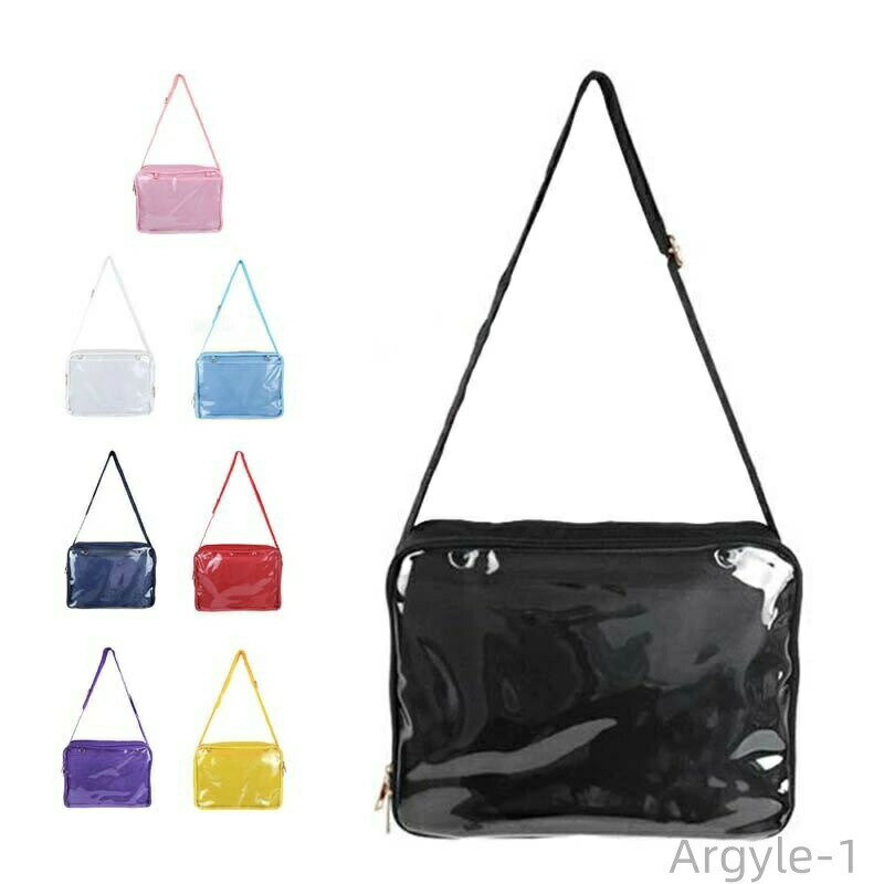 【送料無料】痛バッグ ショルダーバッグ クリアバッグ 透明 ビニール 透明ポケット キャンバス地 軽量 痛バ ガールズ 全8色(4)
