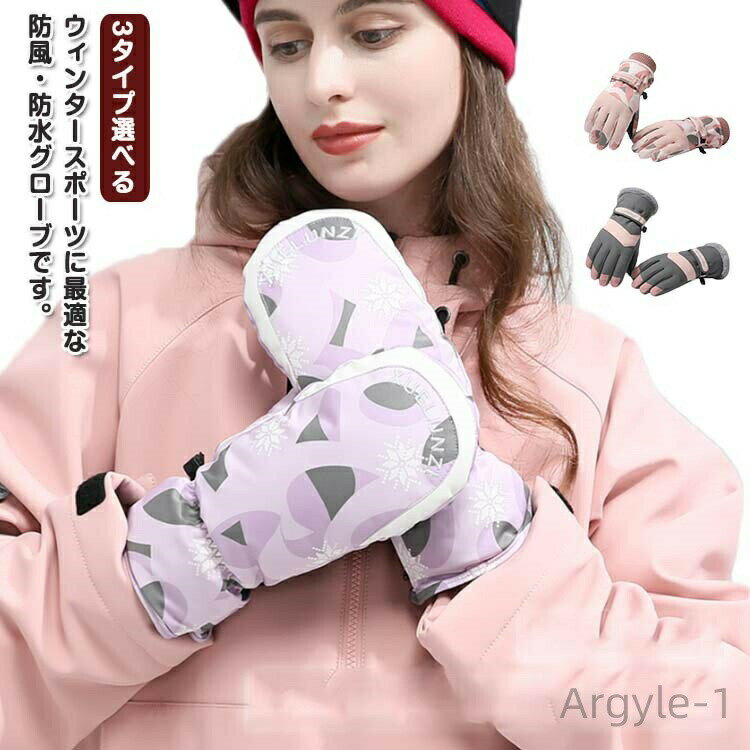 【送料無料】スノボ スノボー スノーボード 3タイプ選べる ミトン 5本指 グローブ スキー スキー手袋 裏起毛 暖かい スマホ操作 レディース