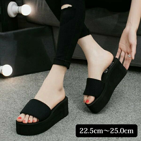 【送料無料】ッパ サンダル ビーチサンダル 厚底サンダル スポーツサンダル 美脚 シンプル 厚底ビーチサンダル ウェッジヒール レディース 歩きやすい 大きいサイズ