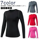 【送料無料】長袖 コンプレッション レディース アンダーウェア ヨガウェア ストレッチ 吸汗速乾 フィットネスウェア ランニング 重ね着 ジム ウェア スポーツ...