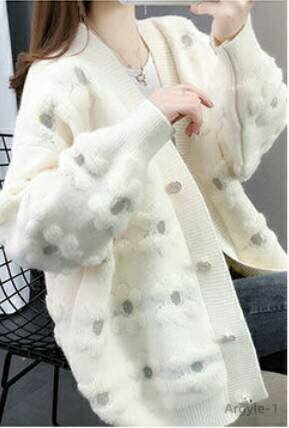 【ポイント最大8倍】【送料無料】ニットカーディガン レディース 秋冬 ニット フラワーカーディガン ゆったり オーバーサイズ カジュアルカーディ 大きサイズ Vネック 羽織り シンプル ポケット付き アウター