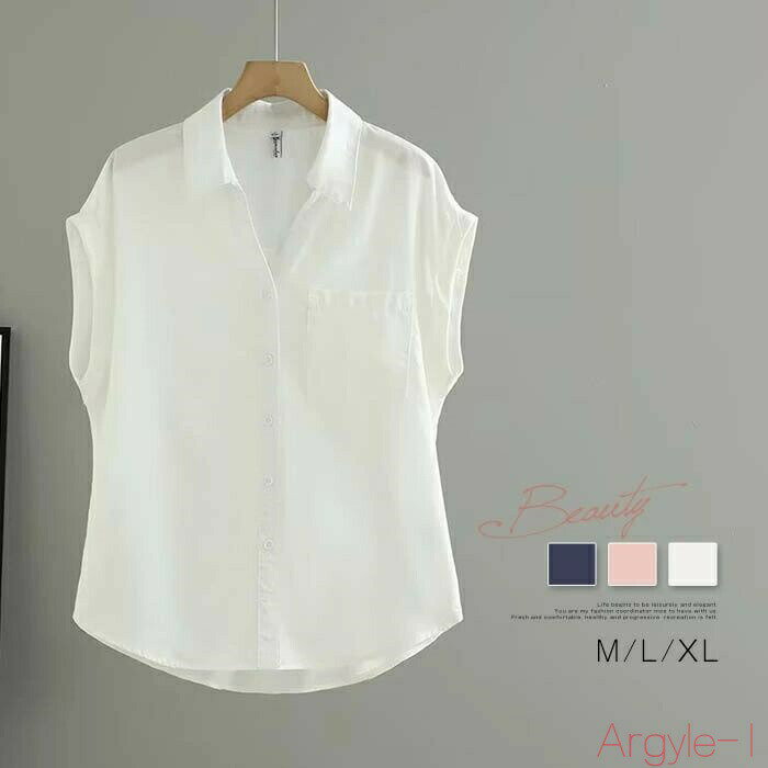 【送料無料】シャツ ブラウス レディース ノースリーブ リヨセル 無地 無地シャツ 涼感 春 夏 涼しい ..