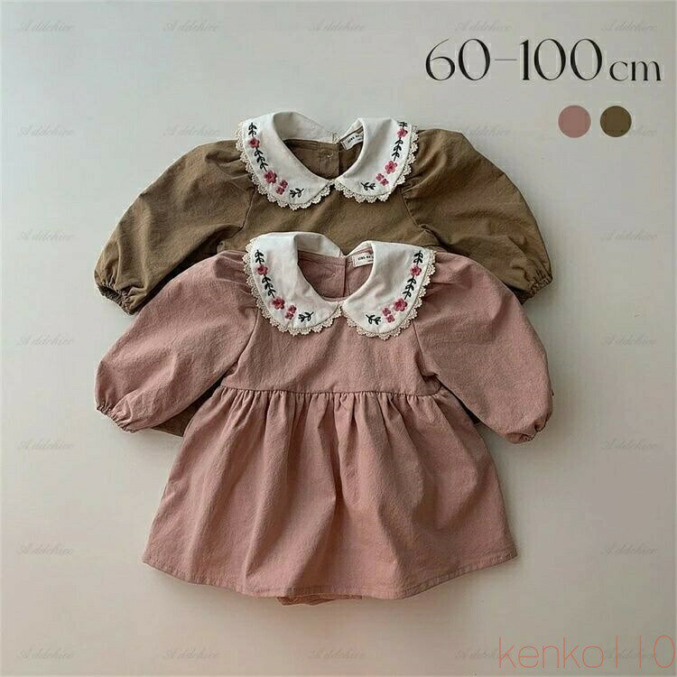 Rakuten - 【送料無料】ベビー ロンパース 新生児 赤ちゃん ベビー服 春 秋 長袖 長袖ロンパース 子供服 女の子 お部屋着 夏服 出産祝い ギフト 可愛い シンプル 綿 コットン 韓国 ファ