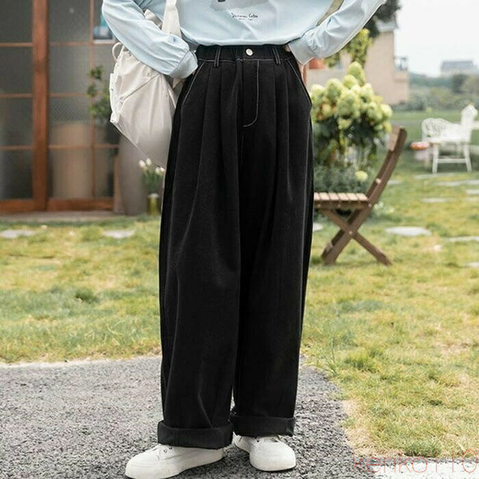 【送料無料】ワイドパンツ デニム レディース ストレート パンツ デニム ワイド ジーンズ 春 秋冬 学生 可愛い 大きいサイズ ズボン ボトムス 体型カバー ハイウエスト 上品