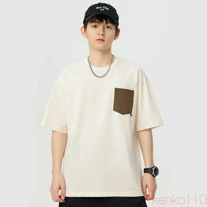 樂天商城 - 【送料無料】tシャツ メンズ 半袖 カットソー ビッグシルエット 胸ポケット付き 夏 インナー メンズファッション 綿 コットン 半袖Tシャツ オーバーサイズ かっこいい カジュ