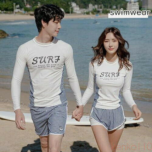 【送料無料】ペア水着 ウェットスーツ カップル水着 ラッシュガード 長袖 上下セット レディース ショ..