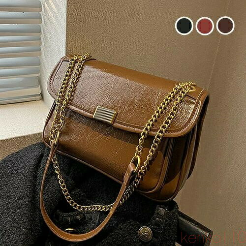 【送料無料】チェーン ショルダーバッグ レディース 肩掛け 斜め掛けかばん PUレザー 柔らかい 小さめ 可愛い バッグ カバン 鞄 通勤 通学 母の日 誕生日 プレゼント ギフト