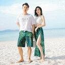 【送料無料】ペア水着 ビキニ カップル 4点セット 夏 水着 ペアルック お揃い服 レディース メンズ ハーフパンツ ビーチパンツ サーフパンツ ビーチ 恋人 プレゼント ご夫婦