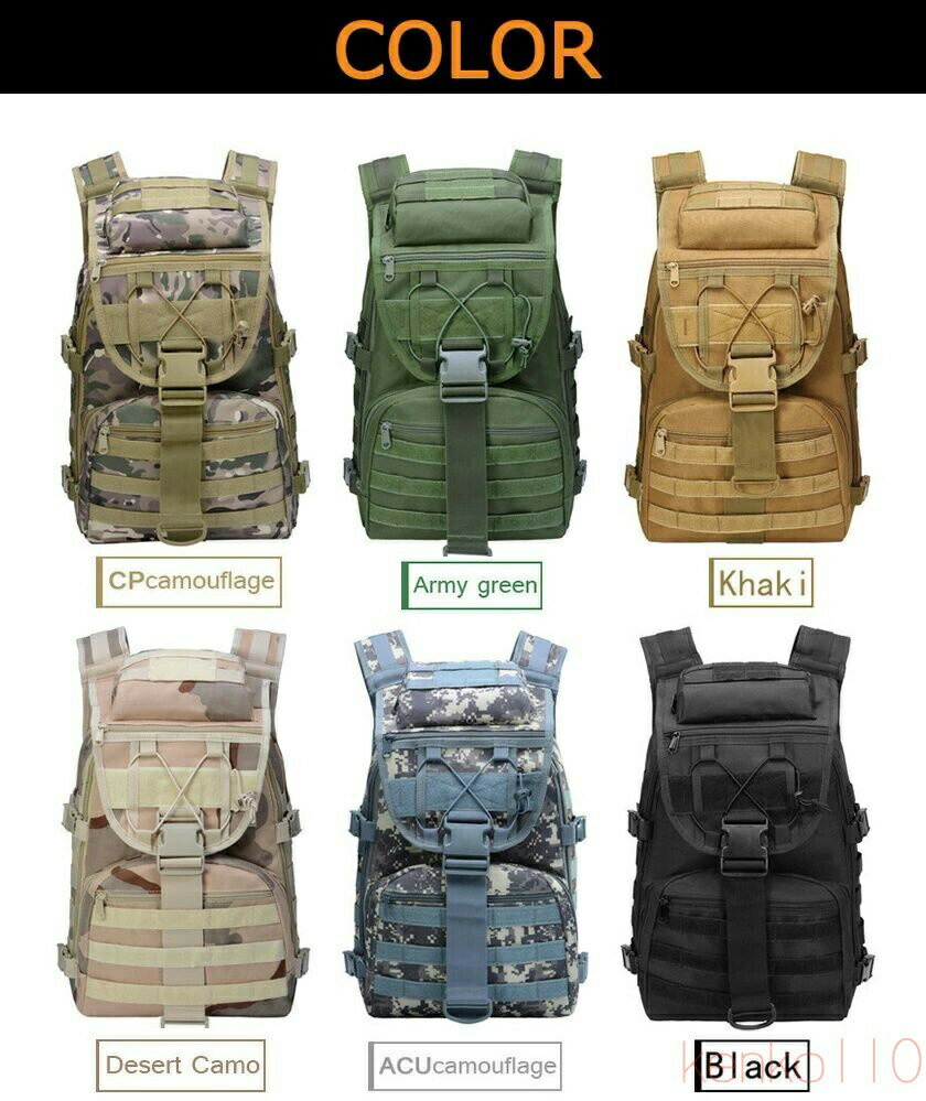 【送料無料】登山リュックサック 35L 大容量 モールシステム対応 ミリタリバッグ 戦術バッグ メンズ 防水 遠足 旅行 PC収納 軍事バッグ キャンプ アウトドア 迷彩バッグ 多機 2