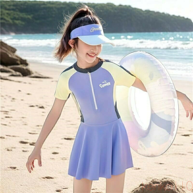 【送料無料】子供 水着 女の子 ワンピース キッズ 女子 オールインワン 通気性 ラッシュガード 140 150 160 中学生水着 みずぎ スイミング スクール子供水着 スイムウェア 海