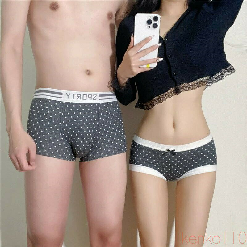 樂天商城 - 【送料無料】ペア 下着 カップル 男女2着セット 着心地良い 柔らかい ショーツ 綿100％ シンプル 水玉 セクシー sexy パンツ ブランド ハンガー レディース ペア下着 おもし