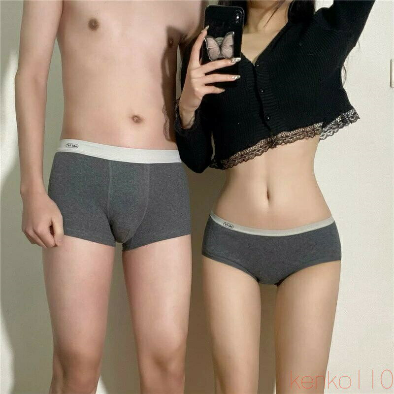 【送料無料】ペア 下着 カップル 男女2着セット 着心地良い 柔らかい ショーツ 綿100％ シンプル 大きいサイズ セクシー sexy パンツ ブランド ハンガー レディース ペア下着