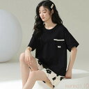 【送料無料】パジャマ レディース 夏用 ルームウェア 夏 ポケット フラワー カジュアル おしゃれ シンプル 綿100% 2点セット ショートパンツ 春 かわいい コットン 可愛い