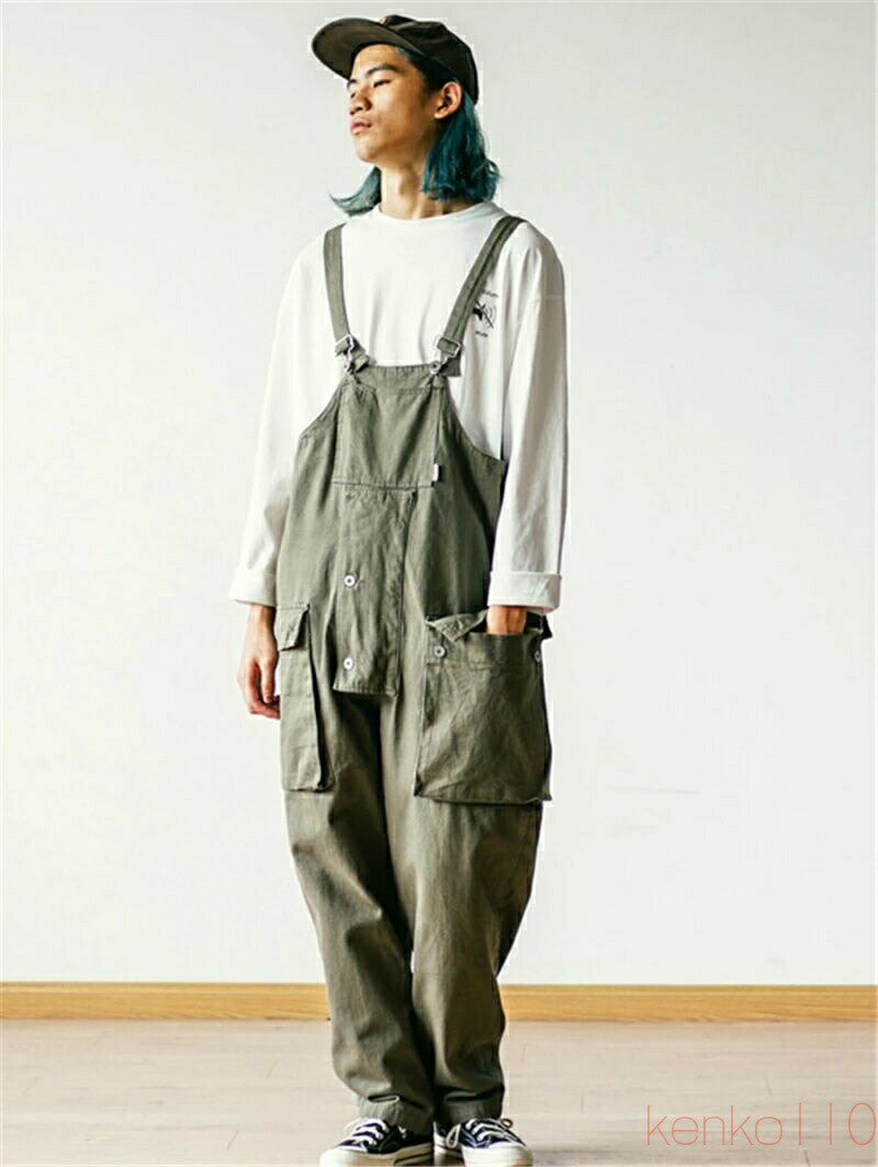 【送料無料】オーバーオール メンズ サロペット ワイド レトロ ゆったり サスペンダー ワークマン 秋 パンツ つなぎ 秋冬 おしゃれ 作業着 オールインワン ボトムス 大きいサ