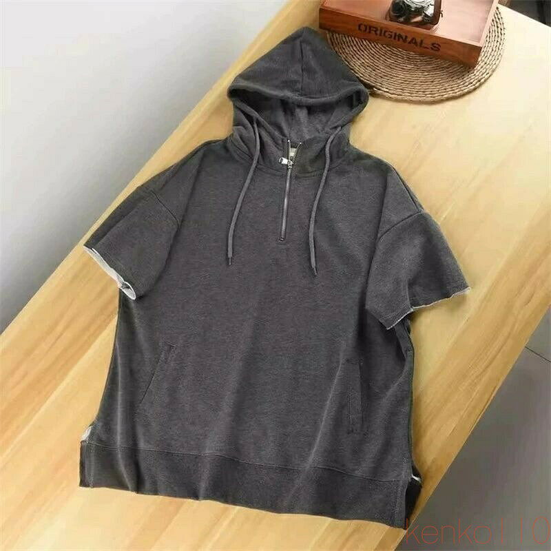 乐天商城 - 【送料無料】tシャツ 半袖 メンズ パーカー ブランド ゆったり ストリートコーデ? シンプル 大きいサイズ フード付き 大きい 吸汗速乾 韓国 高校生 ファッション ビッグシル