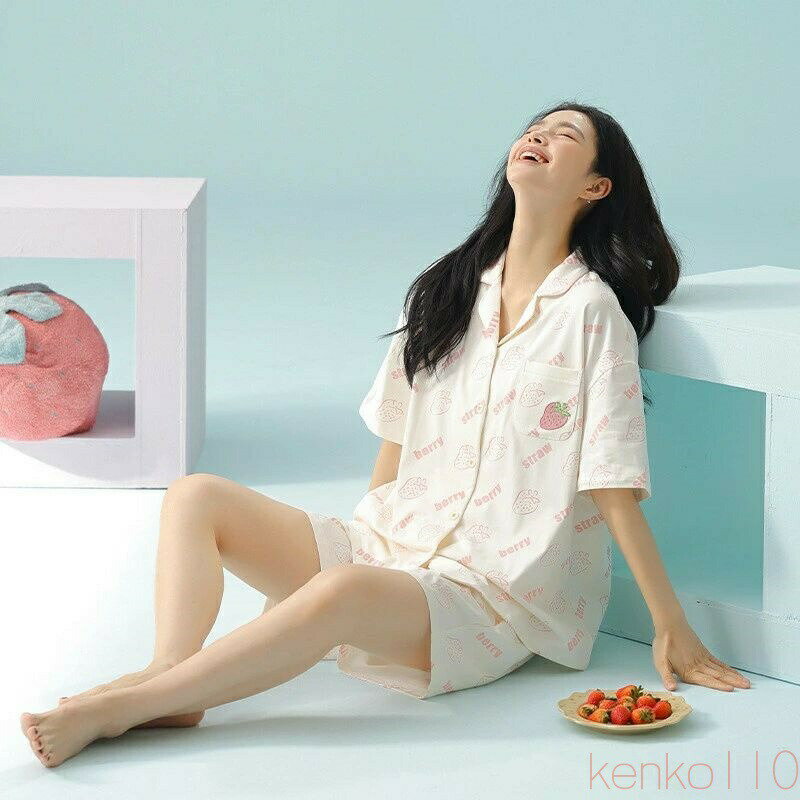【送料無料】ペア パジャマ 半袖 夏 男女2着...の紹介画像3