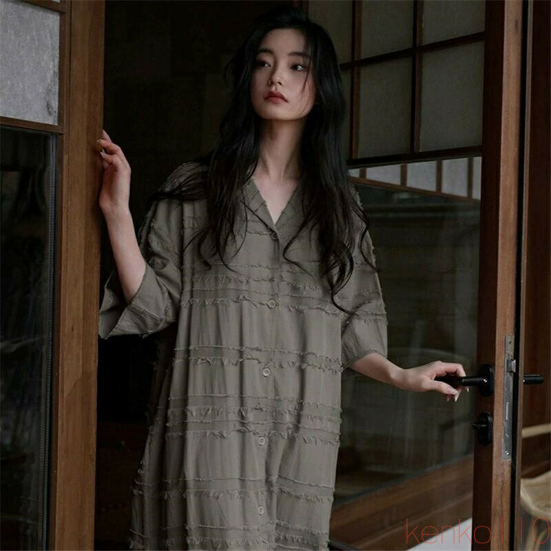 【送料無料】ネグリジェ レディース 夏 春 綿 夏 ネグリジェ 半袖 前開き パジャマ 半袖 ワンピース ブランド かわいい 大人 春秋 おしゃれ 部屋着 レディース ルームウェア