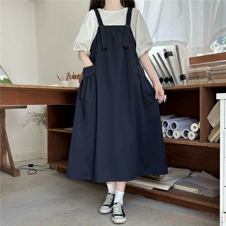 【送料無料】サロペット スカート ロング 綿 麻 秋 ジャンパースカート 春秋 きれいめ 大人 レディース ロング ジャンスカ ワンピース 可愛い キャミワンピース フレア ワン