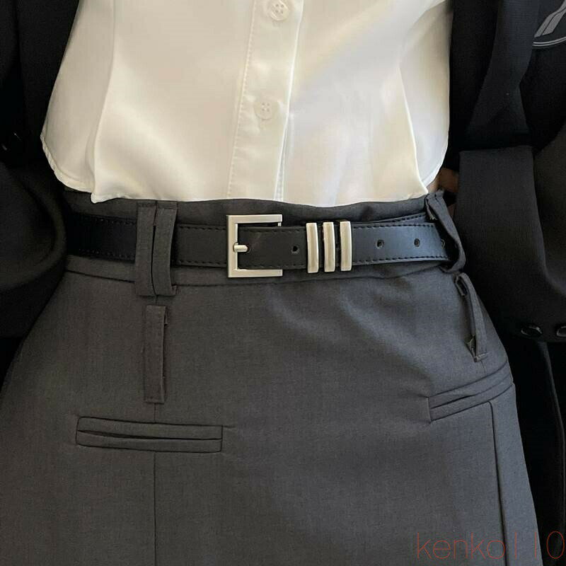 【送料無料】ベルト レディース シルバーバックル メタルバックル 革 皮 フェイクレザー きれいめ シンプル 大人 上品 おしゃれ お洒落 かっこいい こなれ感 大人女子 メンズ