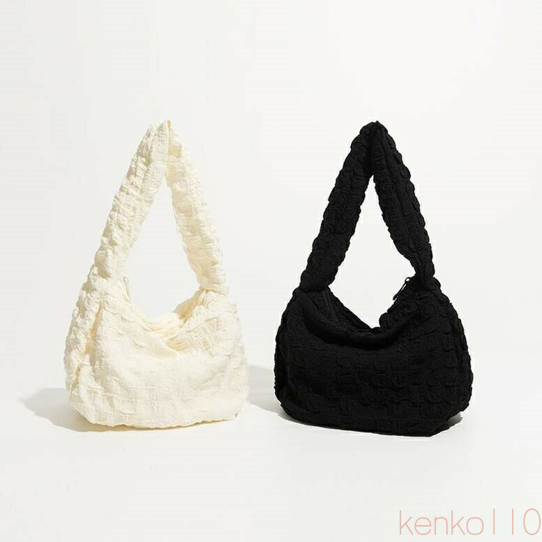 【送料無料】バッグ ワンショルダーバッグ レディース 布バッグ 小型バッグ スクエアバッグ 小物入れバッグ 肩掛けバッグ 肩かけ 無地 フェミニン 白 黒 オフホワイト ブラッ