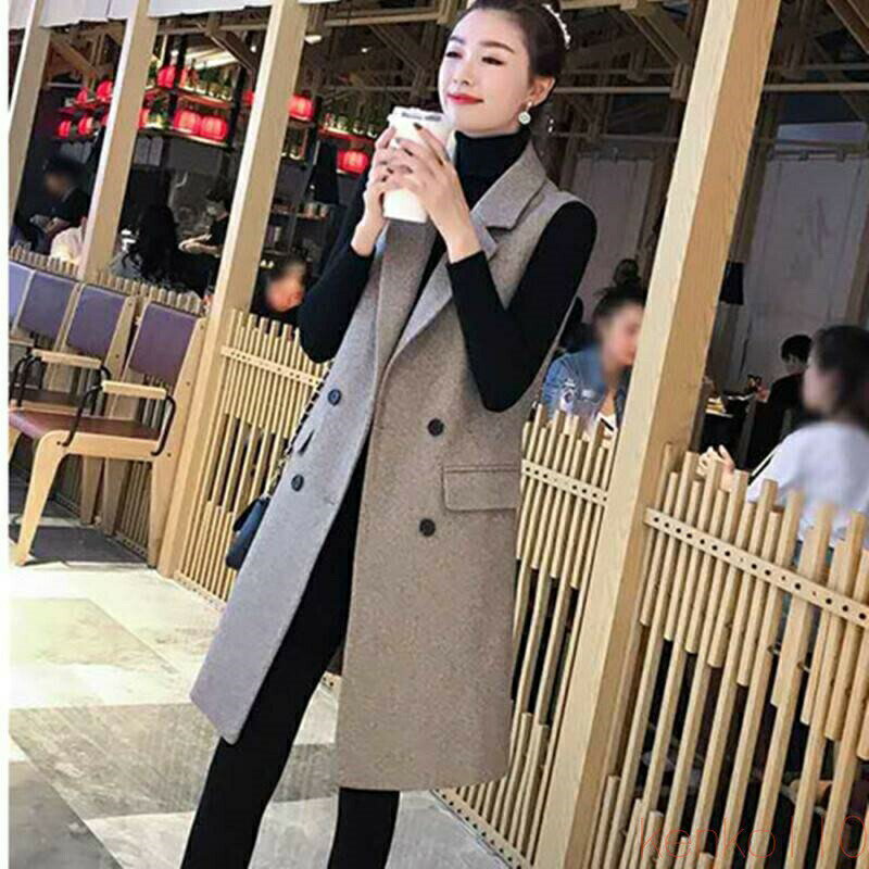 【送料無料】レディースベスト トップス アウター ベスト ミディアム丈 袖なし ポケット 前開き ウール かわいい 大人可愛い きれいめ シンプル カジュアル 大人 上品 おしゃ