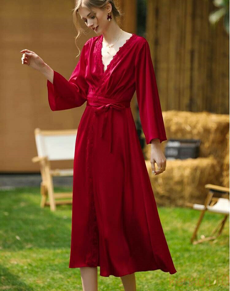 【送料無料】ウエディングガウン ルームウェア レディース パジャマ ナイトウェア個性的 長袖 Vネック ..