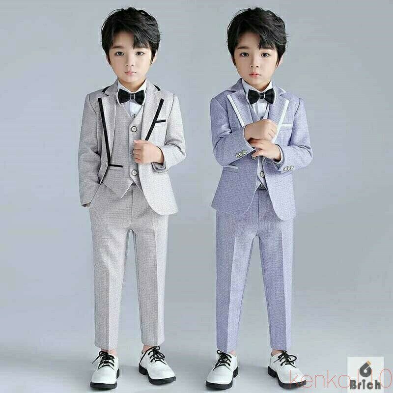 【送料無料】卒業式 お誕生日会 結婚式 卒入学 七五三 紳士服 韓国 ワイシャツ付 ベスト付 子供服 5点セット 男の子用 上着 タキシード