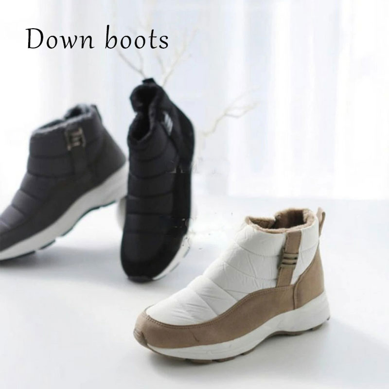 《楽天ランキング2位 サイズ交換無料》あったか スノーブーツ 厚底 撥水 裏起毛 裏ボア 防寒 シューズ ファスナー ショートブーツ 秋冬 レディース もこもこ ダウン 暖かい 滑りにくい おしゃれ かわいい ショート ブーツ 韓国 軽量 スニーカー 送料無料