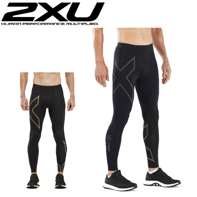 ☆2XU ツータイムズユー ランニング リカバリー ラン コンプレッション タイツ メンズ ロングタイツ 回復 吸汗速乾 軽量 UVカット 抗菌 MA5305B 即日出荷 送料無料