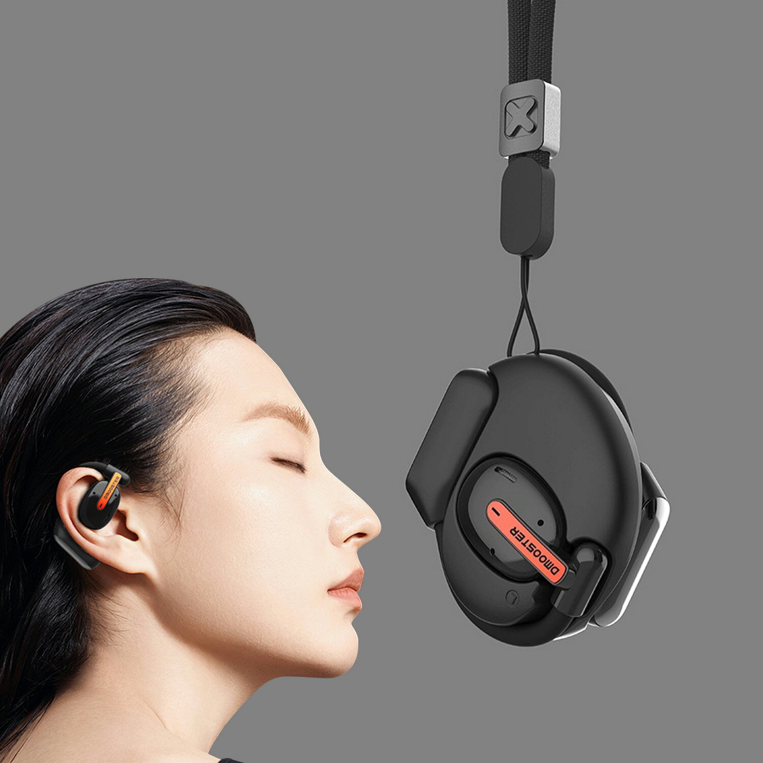 イヤホン ワイヤレスイヤホン 耳を塞がない イヤフォン オープンイヤー型 耳掛け式 骨伝導 音質強化版 音漏れ抑制 iOS/Android対応 ariake88-10000106 有明貿易 サンプル画像2